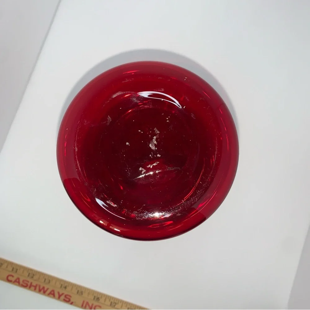 Vintage Red Glass Vase unique style